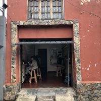 The Restaurant is inside of a small Garage at Señor Conejo in Asuncion