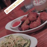 Zucchini noodles and avocado fries  at Lyn-Genet's Kitchen in New York City