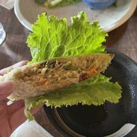 Spring roll wrapped in lettuce to dip in sauce (trust, try it)  at Do Chay - Knight District in Vancouver