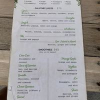Menu at Las Robles in Puerto Morelos