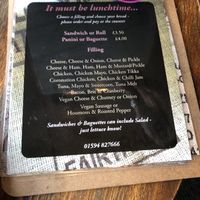 Menu at Greenhill Coffee House in Cinderford