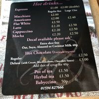 Menu  at Greenhill Coffee House in Cinderford