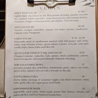 A vegan menu. at Greenery Restaurant and Market in El Paso