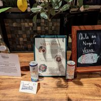 Vegan menu highlighted at the entrance. at Greenery Restaurant and Market in El Paso