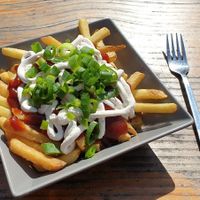 Curry Pommes Bowl with Creme Vega at H7 in Luebeck