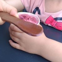 Kids loved edible spoons at Luicella's - Hüxstraße in Luebeck