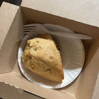 The vegan cheddar jalapeño scone  at Mugglet's Mug in Jim Thorpe