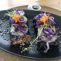 super-yummy raw rolls  at Makalu Veggie in Alicante