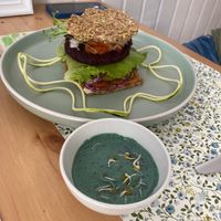 Special today was the vegan burger. I really enjoyed it.  at Makalu Veggie in Alicante