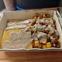 Pastel de polenta with veggies, amazing!!! at 3 4 4 in Alicante