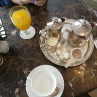 Orange juice and soya tea at Bettys in York