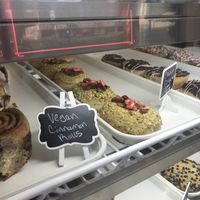 Vegan dessert shelf at Pizzeria 1081 & Bakery in Akron