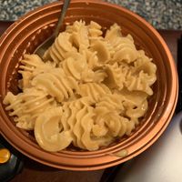Vegan Mac n cheese they cook made to order in a skillet. Yummy and garlicky   at Pizzeria 1081 & Bakery in Akron