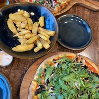 Supreme and Fungi pizzas at Scoozi in Picton