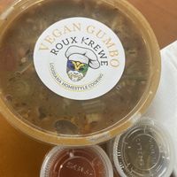 Gumbo 8 0z served over white rice   at Yellow Green Farmers Market in Hollywood