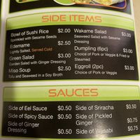 Sides and sauce (check to ensure vegan) at Sushi-2-Go in Gainesville