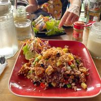 Pineapple fried rice with tempeh  at 29 Coffties in Chiang Mai