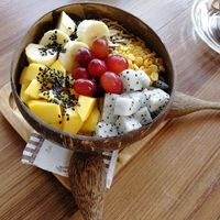 Banana, avocado and peanut butter smoothie bowl! at 29 Coffties in Chiang Mai