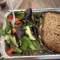 Sandwich and side salad   at The Green Bean Cafe in New York City
