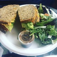 Grilled Cheese with tomatoe and avacado at The Green Bean Cafe in New York City