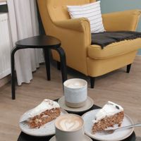 Latte Macchiato and Carrot Cakes :) at Timm's Café in Darmstadt