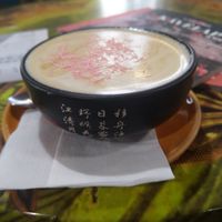 Cherry & Lychee cappucino at Cafe Frei in Budapest