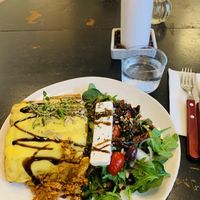 Salad w feta, lasagna  at Café Holmgången in Malmo