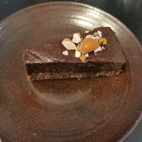 Raw mud cake at Café Holmgången in Malmo