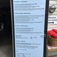 Menu at Slottsträdgårdens Kafé in Malmo