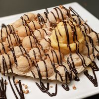 Bubble waffle with biscoff and passion fruit ice cream at Katchi Ice Cream - Savignyplatz in Berlin