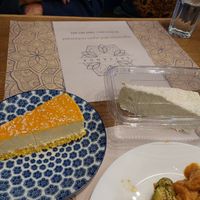 Creamy mango mousse pie at Satsanga in Sofia