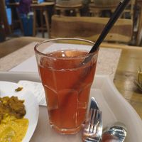 homemade raspberry lemonade at Satsanga in Sofia