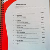 Vegan menu page at Tangs Kantine at Tangs Kantine in Berlin