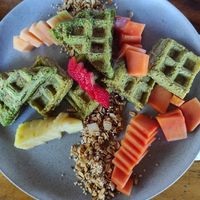 Vegan waffle at Naino in Valladolid