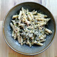 Portobello pasta at Tru Kitchen in Tallinn