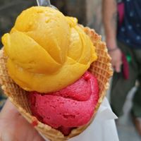 Mango and cherry at Captain'ice in Saint-malo