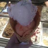 Lychee and blood orange sorbets at Captain'ice in Saint-malo
