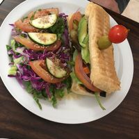 Yum! Mushroom panini at Cien 100% Naturalisimo in Berwyn