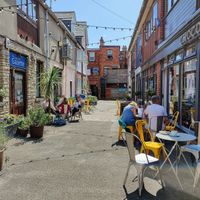 The outside area at Chococo in Swanage