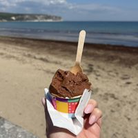 Oat milk chocolate ice cream   at Chococo in Swanage