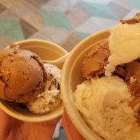 Multiple vegan ice cream flavors at New City Microcreamery in Cambridge