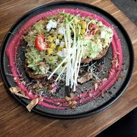 Avo Smash - there's a second slice of toast under that and enough topping for both at Argi in Kensington