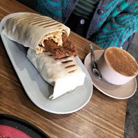 Famous Chickun Wrap and oat chai at Argi in Kensington