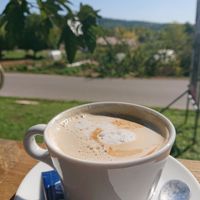Café au lait végétal (soy) at O'Resto in Quinson