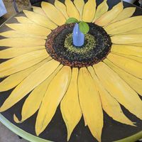 Cute table inside at Nature's Corner Cafe in West Palm Beach