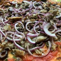 Yummy pizza. Any pizza can be made vegan and no cheese at PizZando in Healdsburg