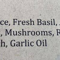 Ingredients on vegan mix pizza  at PizZando in Healdsburg