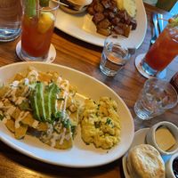 Bloody Marys, bad wolf breakfast sandwich, chilaquiles (not served anymore)  at Life on Mars in Seattle