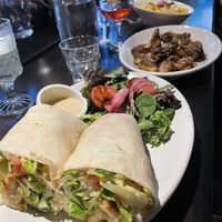 Caesar wrap, Brussels sprouts, mac and cheese  at Life on Mars in Seattle