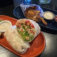 Chick’n Caesar Wrap and a side of fries at Life on Mars in Seattle